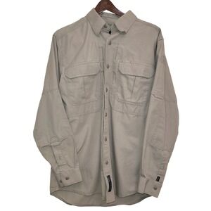 5.11 Tactical Men's Utility Ventilated Pockets Canvas Khaki Beige Shirt M
